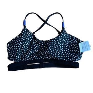 NEW SAHA Size L Rustic Dots Bikini Top Black